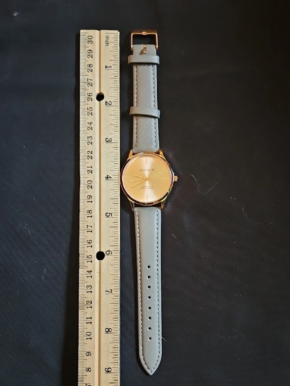 Monroe Womens's Watch - Pink Face with Gray leather band